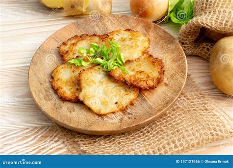 Potato Pancakes Draniki Deruny Potato Latkes Or Boxties Stock Photo