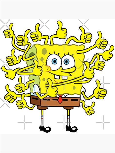 "Spongebob thumbs up" Art Print for Sale by shining-art | Redbubble