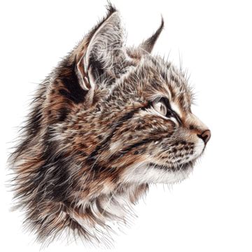 Scottish Wildcat Head Side Drawing, Head, Side, Hand Drawn Sketch PNG Transparent Image and ...