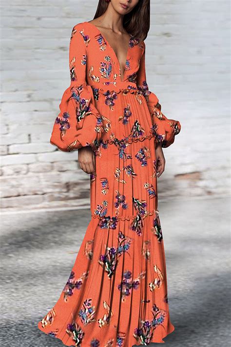 Puff Sleeve Maxi Dress Floral Brittni Alaniz