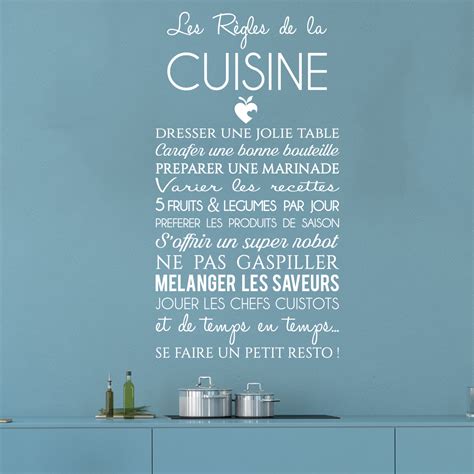 Sticker citation Les règles de la cuisine stickers Citations Français