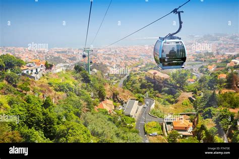 Cable car to Monte, Funchal, Madeira Island, Portugal Stock Photo ...