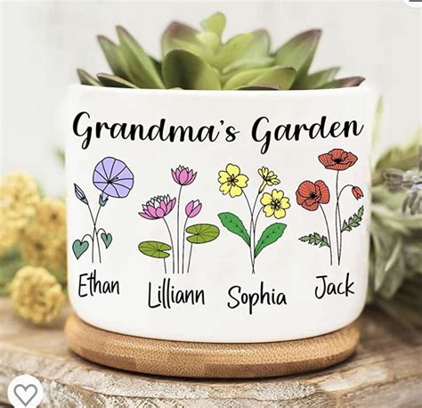 Nazenti Personalized Grandmas Garden Plant Pot Ts For Mom Grandma