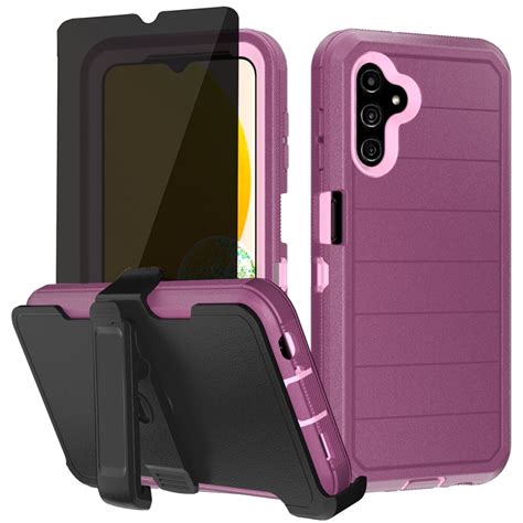 Xhy Samsung Galaxy A13 5g Case With Belt Clip Holster And Privacy Screen Protector Military