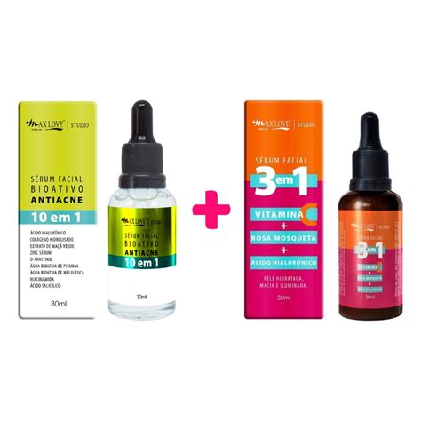 Kit C S Rum Max Love Antiacne S Rum Em Vitamina C Rosa