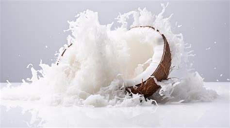 Premium AI Image | Shredded Coconut on Clean White Backdrop