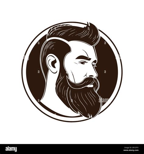 Barbershop Logo Design For Men S Barbershop Man With Beard Vector