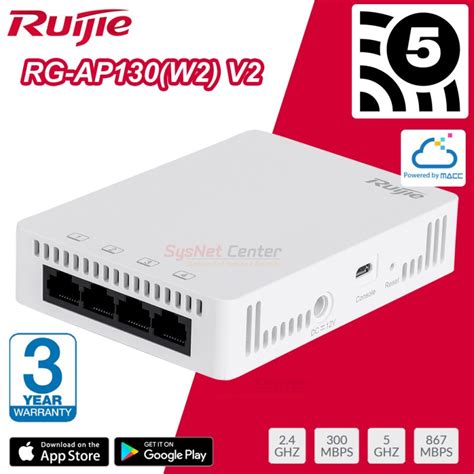 Rg Ap W V Ruijie Wall Access Point Ac Port Gigabit