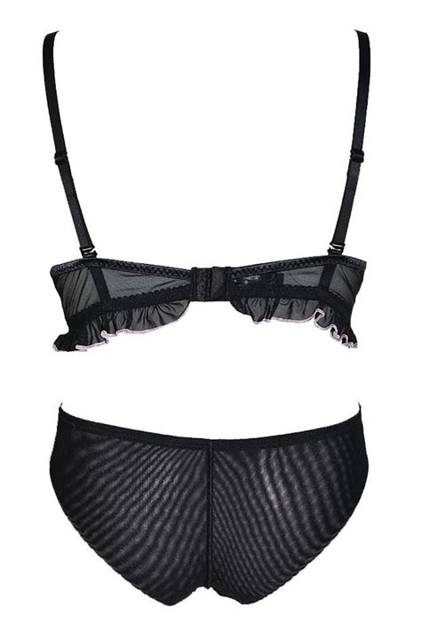 Set Lenjerie Intima Dama Venerastyle Karina 550 1284 Negru Roz 80b