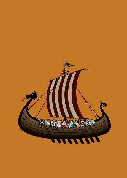 Viking ship illustration — Stock Vector © mangulica #72304569