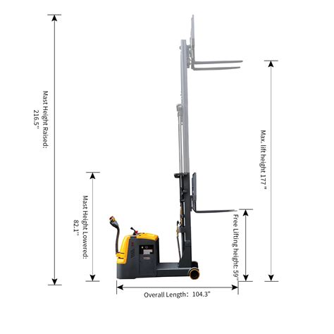 Apollolift A Counterbalanced Electric Stacker Lifting Height