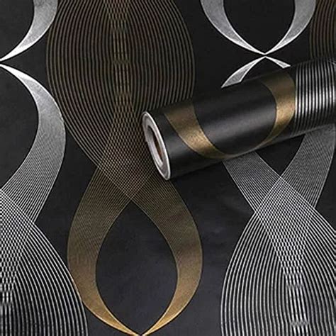 Sticker Pringo Vinyl Black Gold Waves Wallpaper Design Graphic