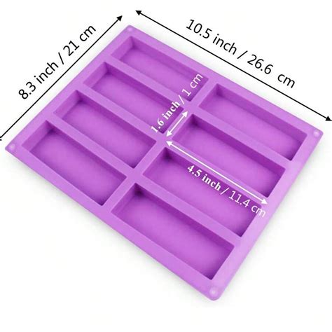 8 Cavity Large Rectangle Granola Bar Silicone Mold Nutrition Cereal