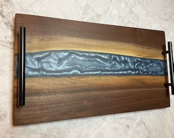 Large Black Walnut Epoxy River Charcuterie Board Etsy