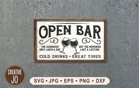 Open Bar Sign Svg Vintage Bar and Lounge Sign Svg Cold - Etsy