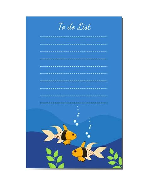 Premium Vector Daily Planner Marine Design With Exotic Fish Organizer