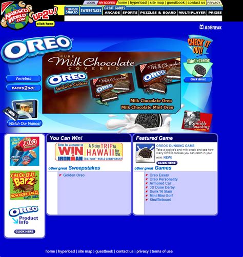 Oreo Cookie In 2004 Web Design Museum