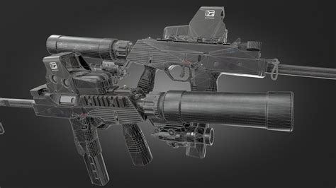 D Model Mp Submachine Gun Vr Ar Low Poly Cgtrader