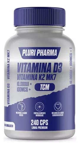 Vitamina D3 10 000ui K2 Mk7 240 Cápsulas Pluri Pharma Cuotas Sin Interés