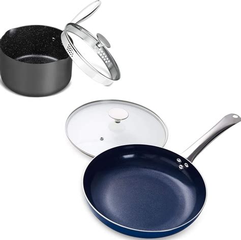 Michelangelo 3 Quart Saucepan With Lid And 10 Inch Frying Pan With Lid Home And Kitchen