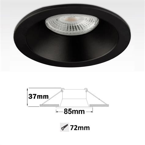 Spot LED DEEP encastré rond orientable basse luminance Noir 9W spot