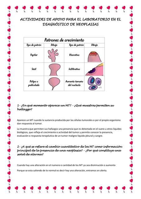 Actividades de apoyo para el laboratorio en el diagnóstico de