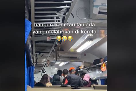 Foto Viral Video Penumpang Kereta Melahirkan Di KA Kahuripan