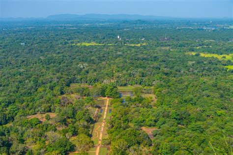 Aerial View of Sigiriya Gardens at Sri Lanka Stock Image - Image of ...