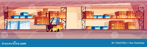 Warehouse Interior Vector Illustration Stock Vector Illustration Of