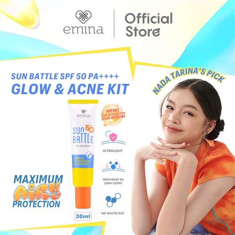 Jual Emina Sun Battle Spf Pa Cica Acne Fighter Sunscreen Ml