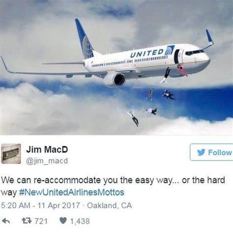 United Airlines Mocked Online After Passengers Removal Bbc News