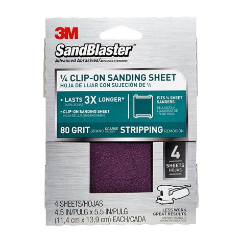 M Sandblaster Clip On Palm Sanding Sheets Sb Es In X In