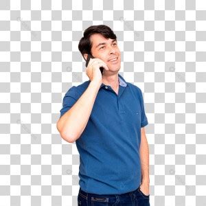 Homem Falando ao Telefone a Mão no Bolso PNG Transparente