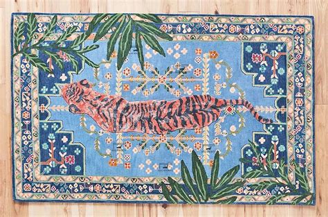 Tufted Bengal Tiger Rug Hand Tufted Rug Tufted Wool Rug Hand Tuft Rug