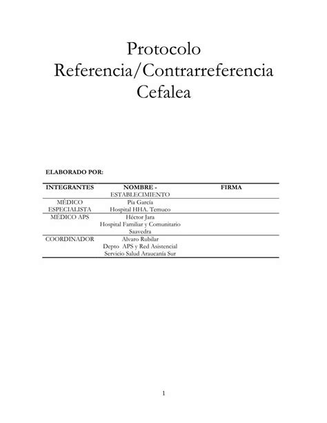 Pdf Protocolo Referencia Contrarreferencia Cefaleapuertosaavedra