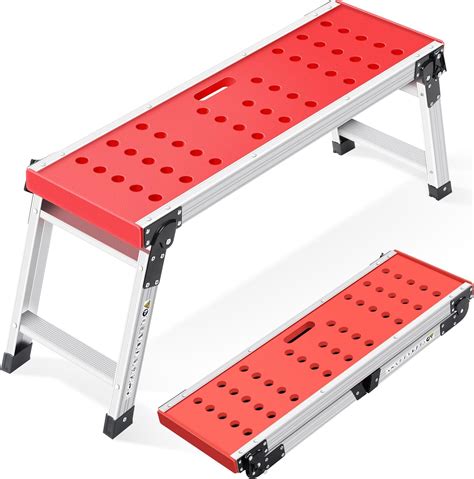 Kingrack Escabeau Plateforme De Travail Pliable Aluminium Tabouret