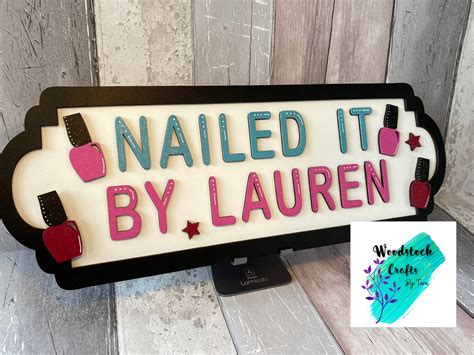 Personalised Nail Salon Sign Hand Painted Wood Salon Decor Etsy