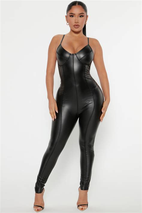 Your It Faux Leather Jumpsuit Black Fashion Nova Jumpsuits