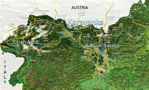 Map of the Slovenian Alps | Alps, Slovenian, Hiking trip