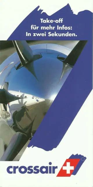 Crossair Airlines Swissair Profile Brochure Avro Rj Saa