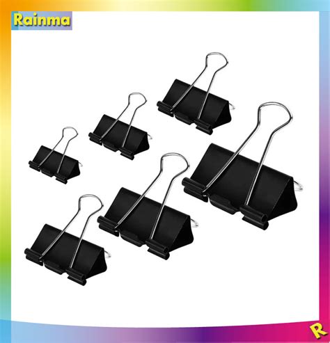 Different Size Standard Shape Black Color Metal Paper Clamps Binder