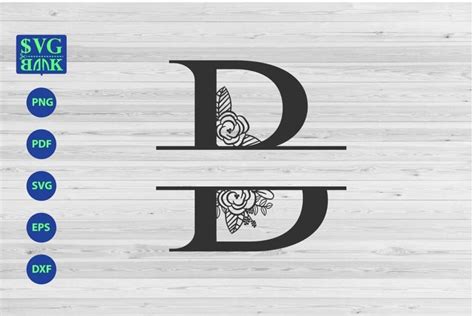 Split monogram letter B Svg, Alphabet floral (342910)