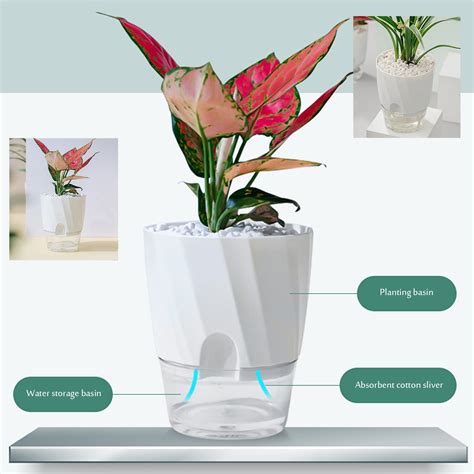 Self Watering Planter African Violet Pots Clear Plastic Automatic