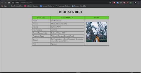 Cara Membuat Tabel Biodata Diri Dengan Html Membuat Biodata Diri Dengan