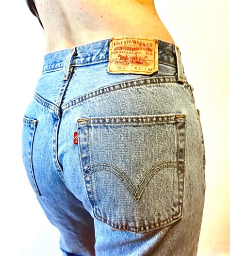 Vintage Levis Faded Blue Jeans Button Fly High Mid Waist