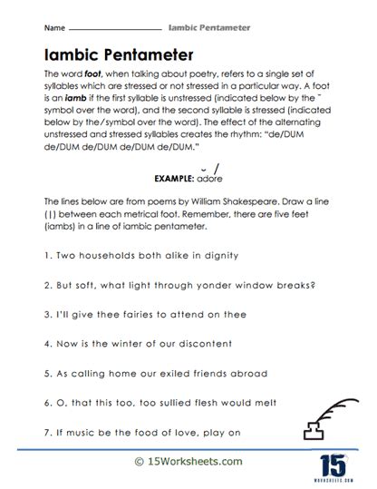 Iambic Pentameter Poems Examples | Sitedoct.org