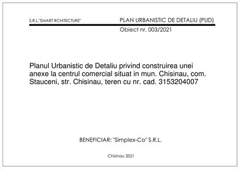 PDF Planul Urbanistic De Detaliu Privind Construirea Unei DOKUMEN TIPS