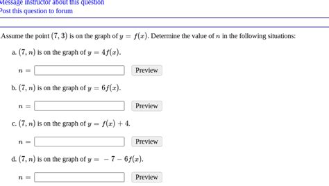 Solved Assume The Point 7 3 Is On The Graph Of Y F X