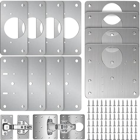 12 Pezzi Piastra Riparazione Cerniera Ante Con Viti Kit Riparazione