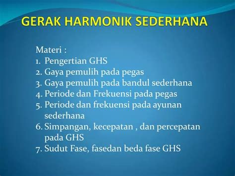 Apa Yang Dimaksud Dengan Gerak Harmonik Sederhana Maksad